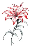 4 red spider lily's intertwined tattoo design idea