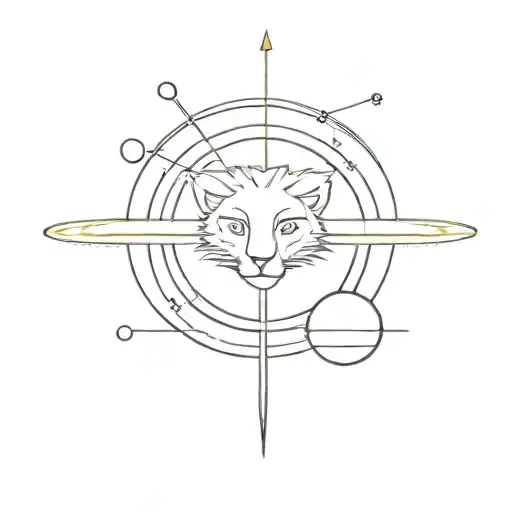 Leo and Saturn tattoo design idea