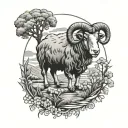 lost sheep biblical parable tattoo design idea