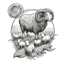 lost sheep biblical parable tattoo design idea