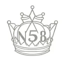 N58 with a crown upside down the letter tattoo design idea