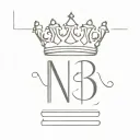 N58 with a crown upside down the letter tattoo design idea