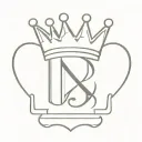 N58 with a crown upside down the letter tattoo design idea