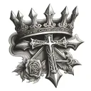 Christian Cross with crown tattoo design idea