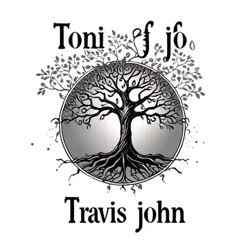 "Toni jo Travis john" Tree Of Life tattoo design idea