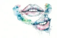 lips drawn tattoo design idea