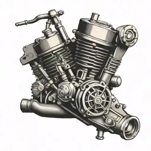 Harley Davidson engine tattoo design idea