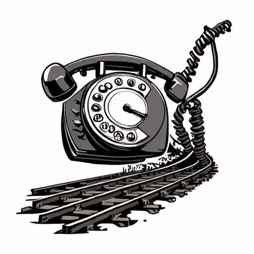 coverup Telephone Wire And A Railroad Track tattoo design idea