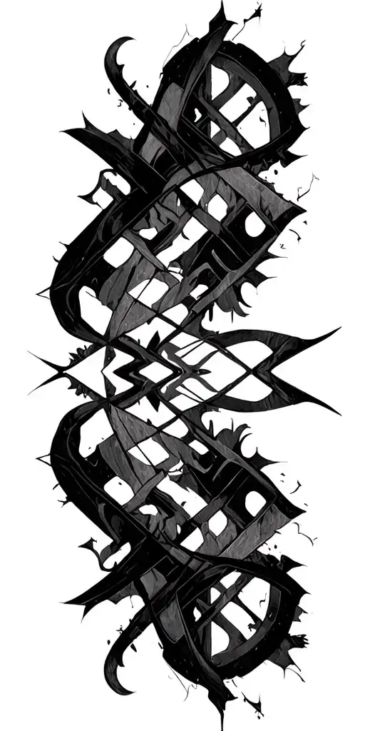 cyber sigilism gothic brutalism bold abstract dynamic modern neogothic tattoo design idea