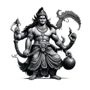 Hanuman warrior wielding tattoo design idea
