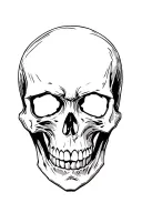 skull soft shading tattoo design idea