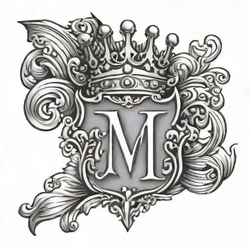 letter M and letter Y, with kind crown on letter M and queen crown on letter Y tattoo design idea