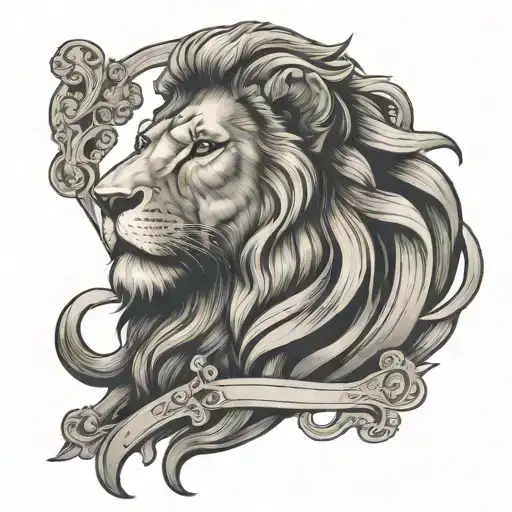 Jesus Christ cross lion tattoo design idea