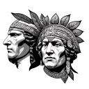 Washington, apples aztec warrior tattoo design idea