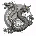 Yin Yang Dragon tattoo design idea