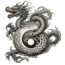 Yin Yang Dragon tattoo design idea