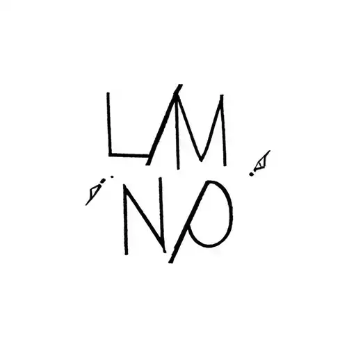 "L M N O" overlapping each other tattoo design idea
