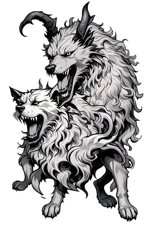 hades and Cerberus  tattoo design idea