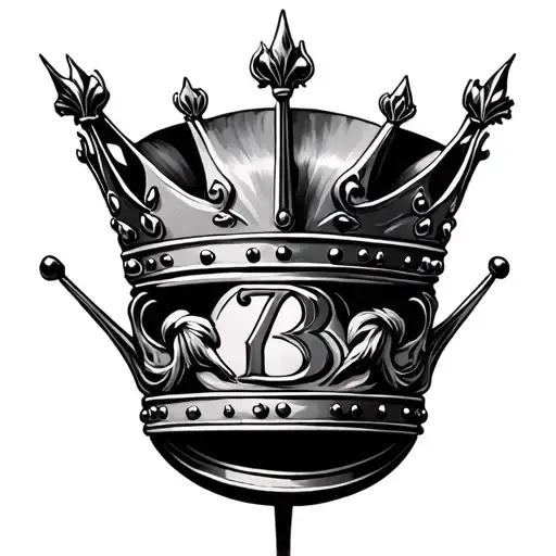 M, Z, B to form a crown made tattoo design idea