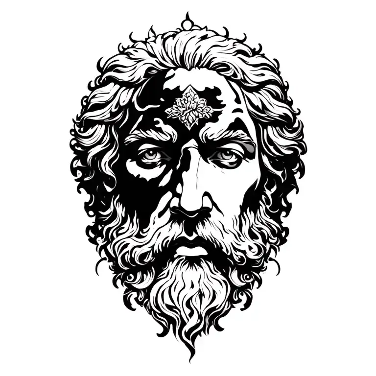 saint Matthew face tattoo tattoo design idea