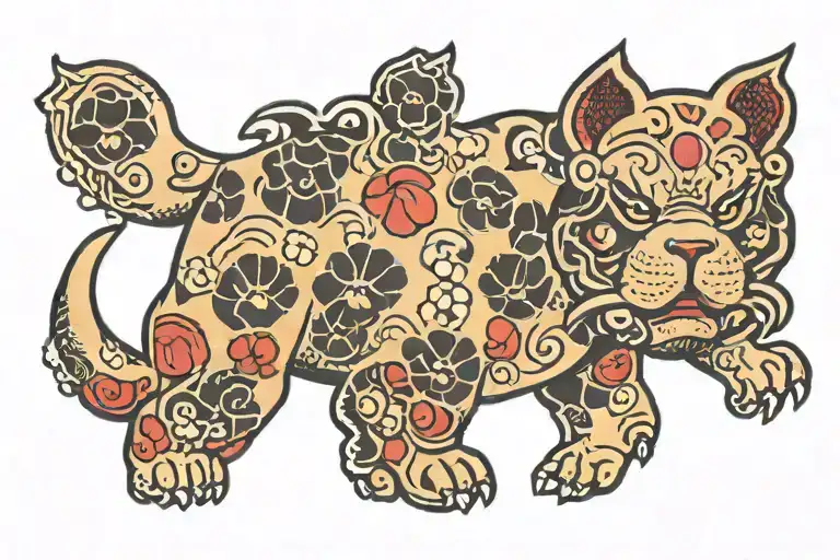 sumo paw print tattoo design idea