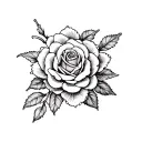 tudor rose colored tattoo design idea