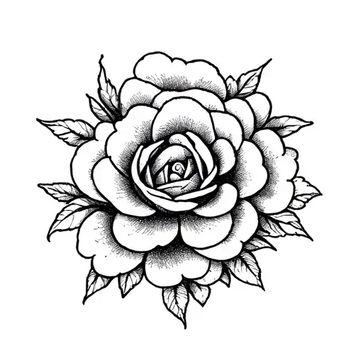 tudor rose colored tattoo design idea