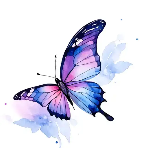Butterfly flying tattoo design idea