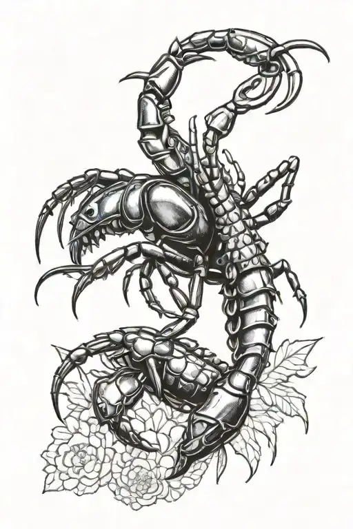 crayfish vs lion tattoo design idea