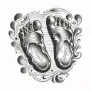 baby footprint with names tattoo design idea