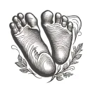 baby footprint with names tattoo design idea