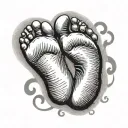 baby footprint with names tattoo design idea