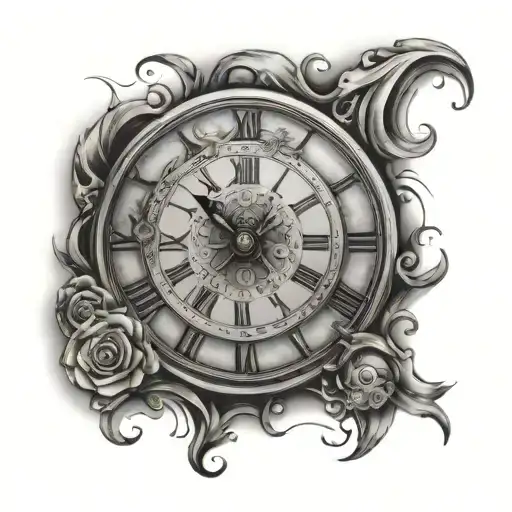 JJ clock face tattoo design idea