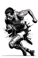 marathon runner crossing the finish line animation tattoo design idea