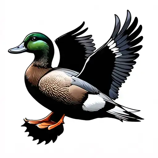 flying duck tattoo design idea