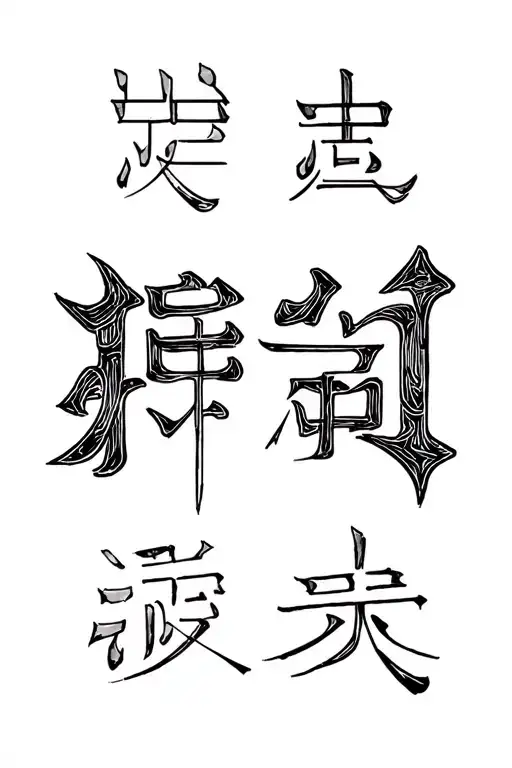 "美堡" chinese characters tattoo design idea