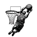 chris Paul basketball player dunking tattoo design idea