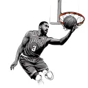 chris Paul basketball player dunking tattoo design idea