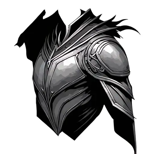 Hexagon shaper shoulder pauldron tattoo design idea