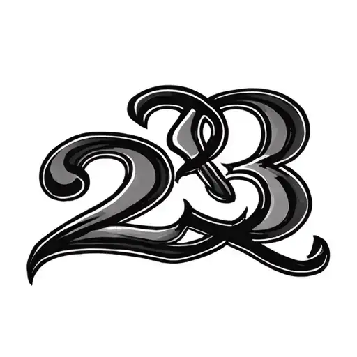 Number 23 tattoo design idea
