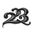 Number 23 tattoo design idea