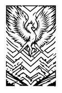 Chevron, Phoenix rising from ashes tattoo design idea
