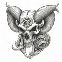 rams skull football tattoo design idea