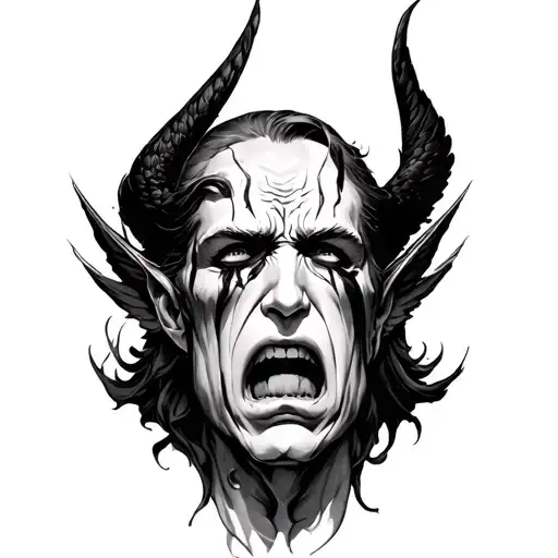 Lucifer crying and Angeles tattoo design idea