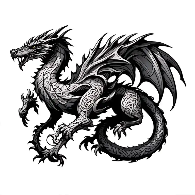 Celtic dragon tattoo tattoo design idea