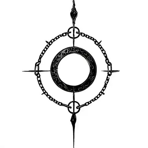 alphonse's blood seal, black hole, and chains tattoo design idea