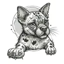 dexter with a paw print tattoo design idea
