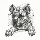dexter with a paw print tattoo design idea