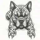 dexter with a paw print tattoo design idea