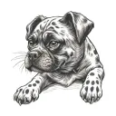 dexter with a paw print tattoo design idea